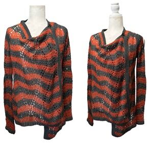 Guinevere Anthropologie Striped Mohair Blend Knit Cardigan Sweater Crochet Sz‎ S